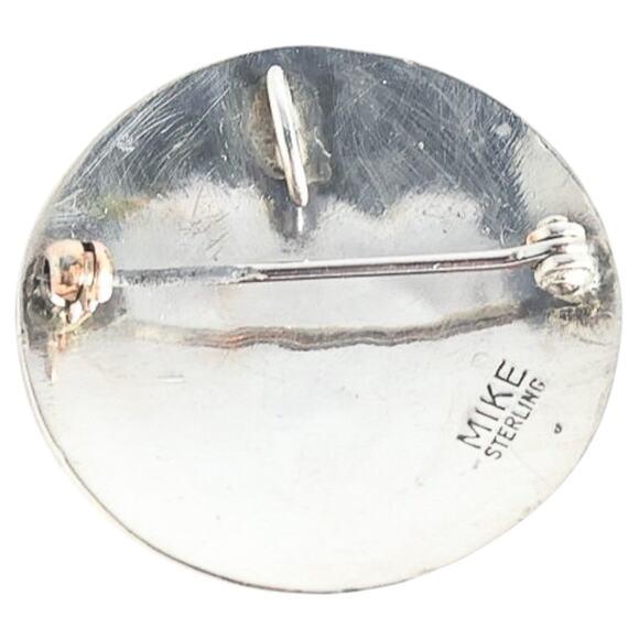 Signed Mike Simplicio Zuni Kokopelli Negative Space Possibly Customized Brooch - Picture 7 of 9